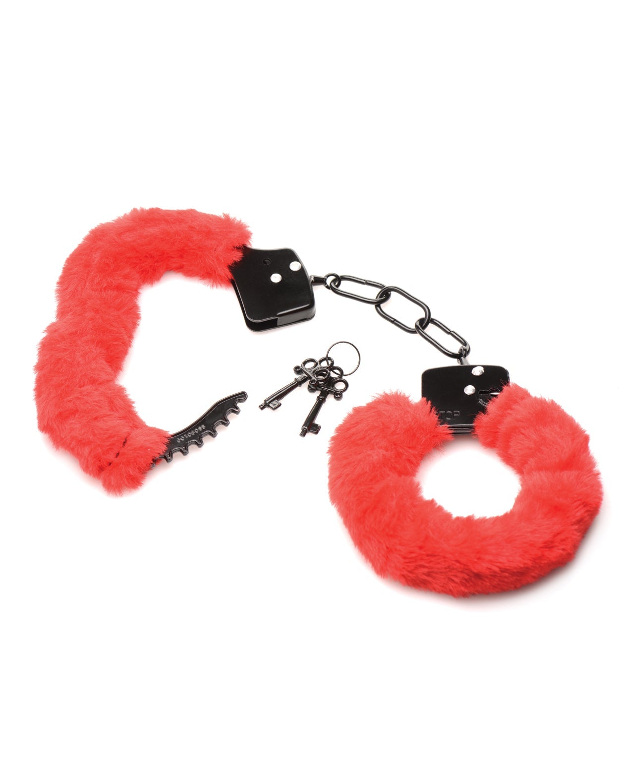 Master Series Cuffed in Fur Pelzige Handschellen - Rot