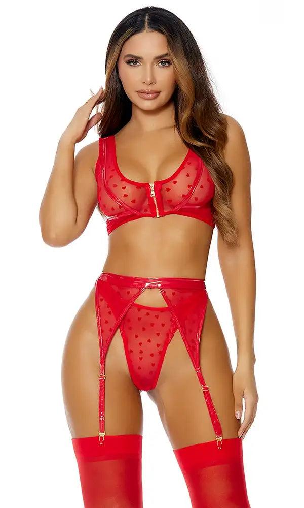 Red Heart To Catch Lingerie Set