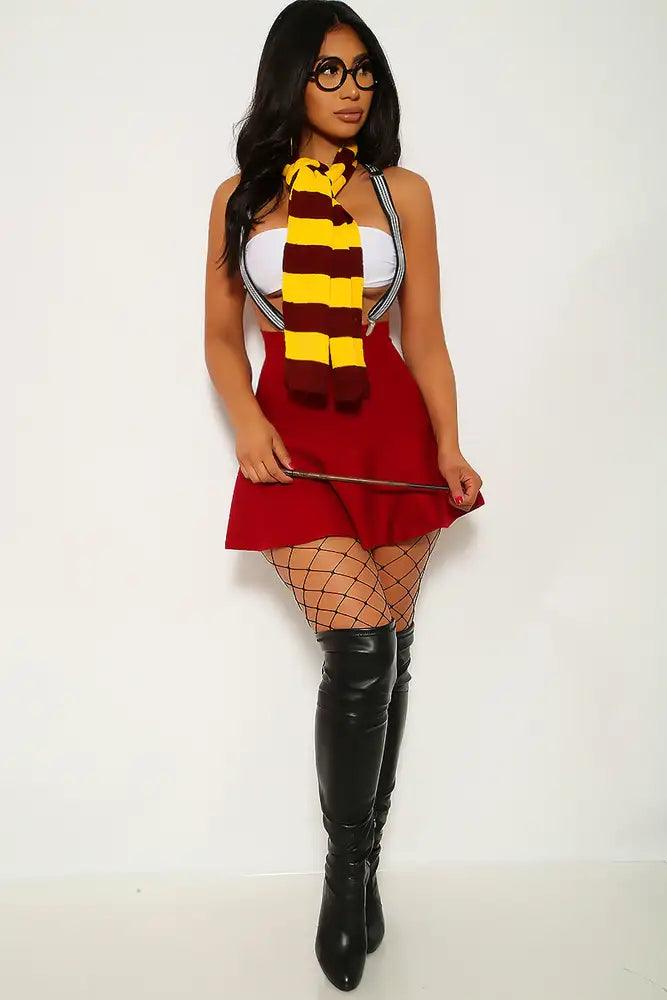 Wine Yellow Sexy Wizard 4 Piece Harry Halloween Costume