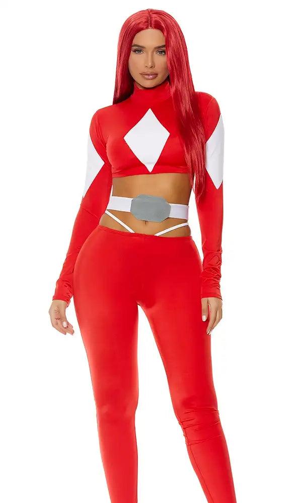 Red Powerful Sexy Superhero Costume