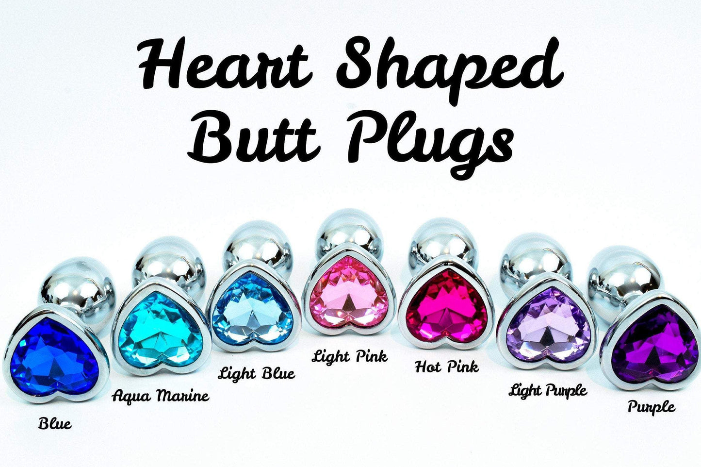 Butt Plug - Heart Shaped - Colorful Jeweled Anal Plug