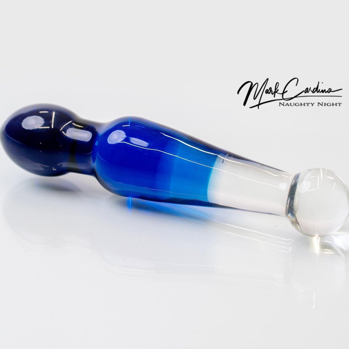 Glass Dildo - Faded Blue Brush Handle Sex Toy