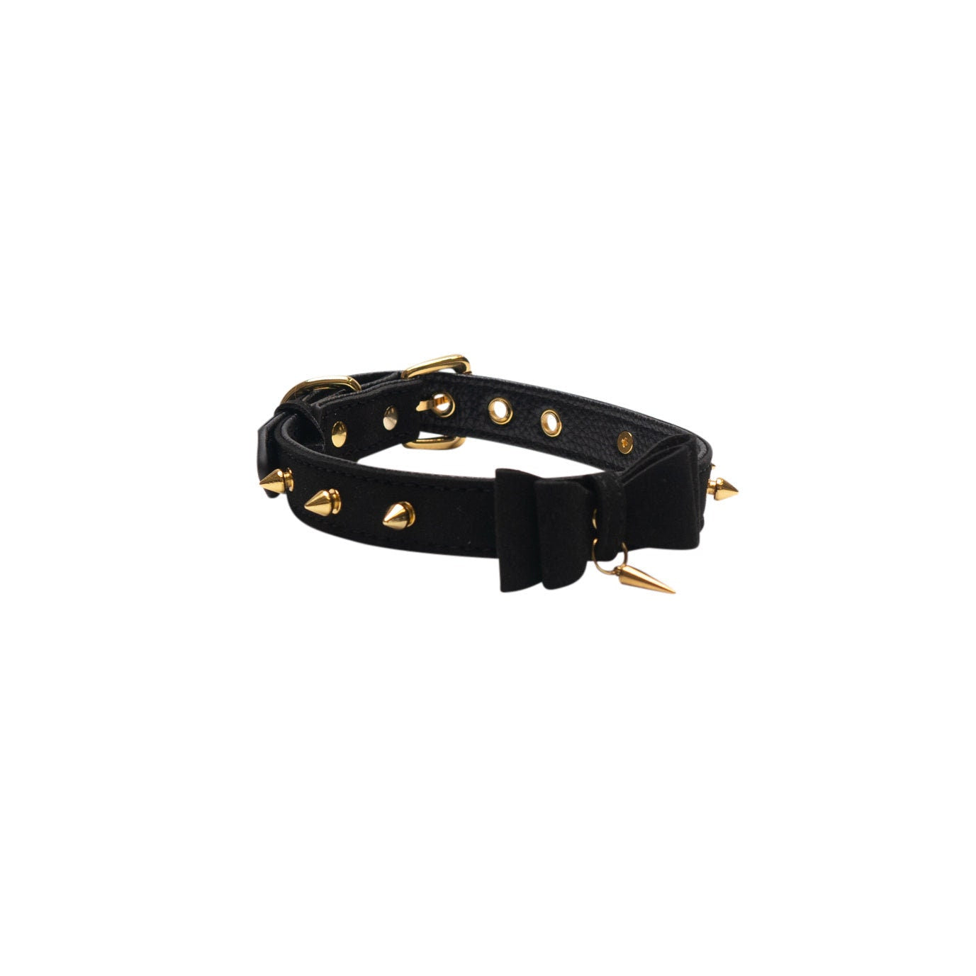 Black and Gold Sexy Bdsm Collar - Gold Spikes Choker