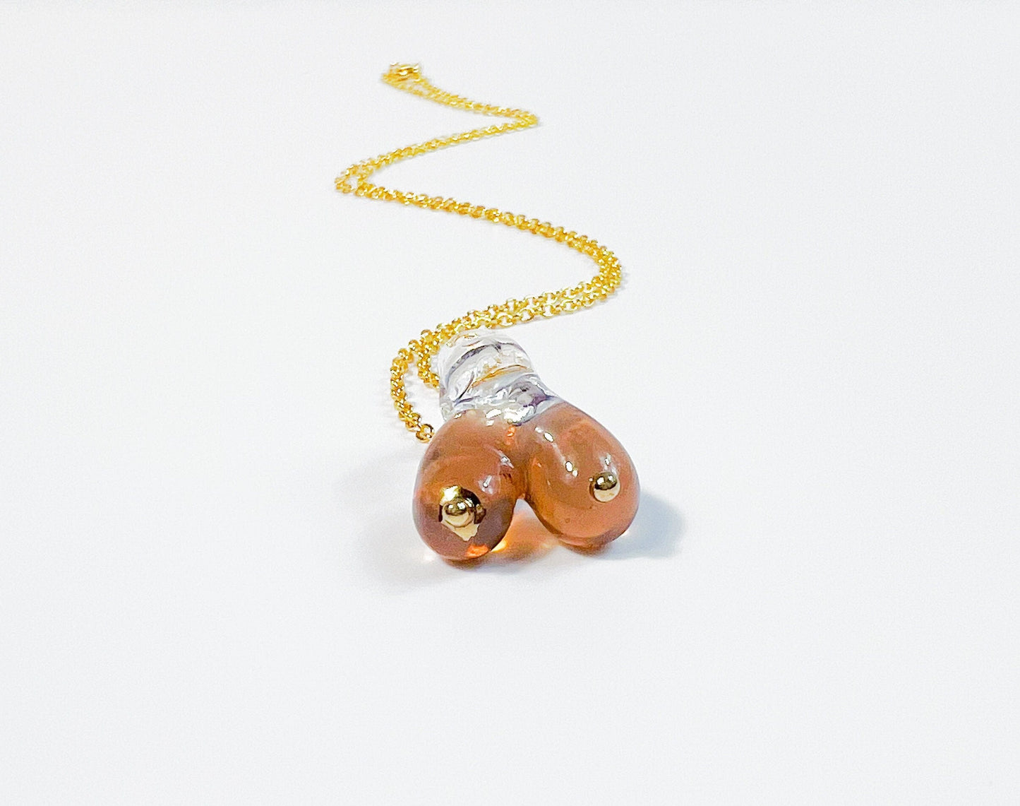 Hand Sculpted Glass - Boobie Pendant Necklace