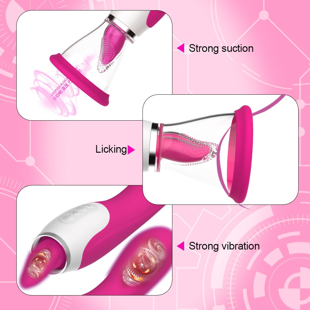 LUSTY AGE Sucking Vibrator With Tongue G-bliss O-maker Toy