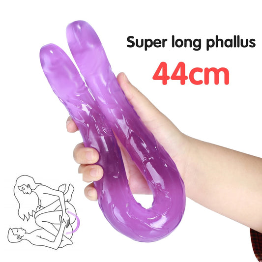 Double Long Soft Jelly Realistic Dildo