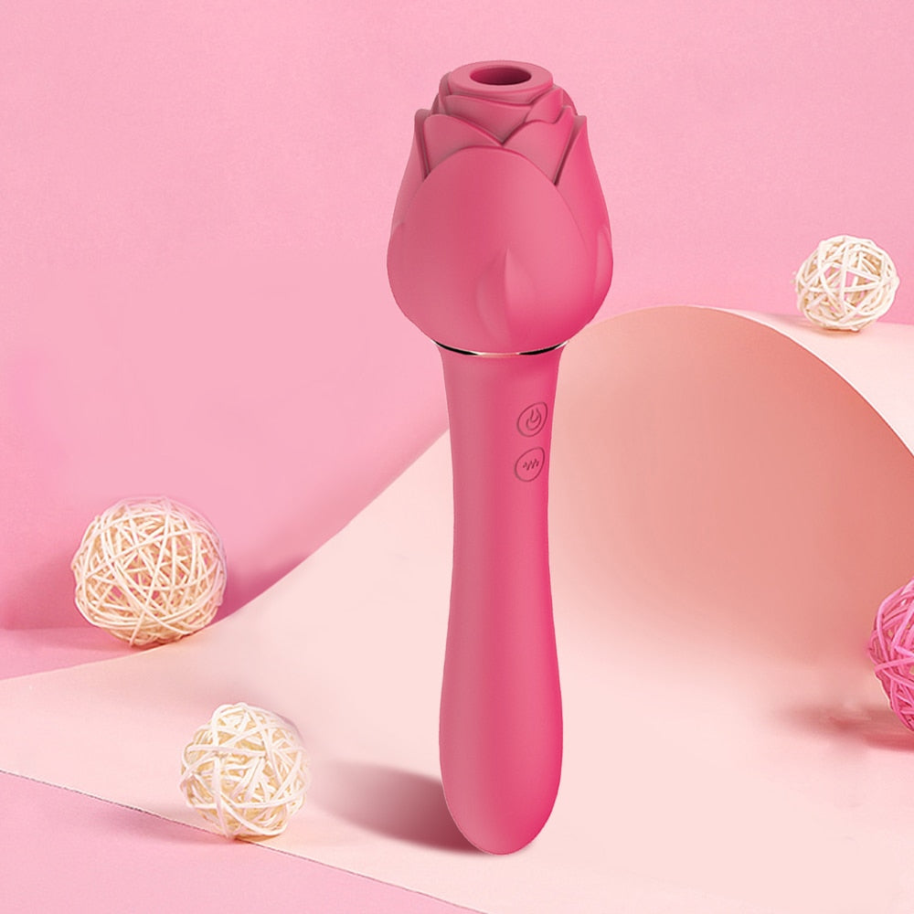 Powerful Rose Vibrator For Women Clitoris Nipple Clit Sucker G-bliss O-maker Toy