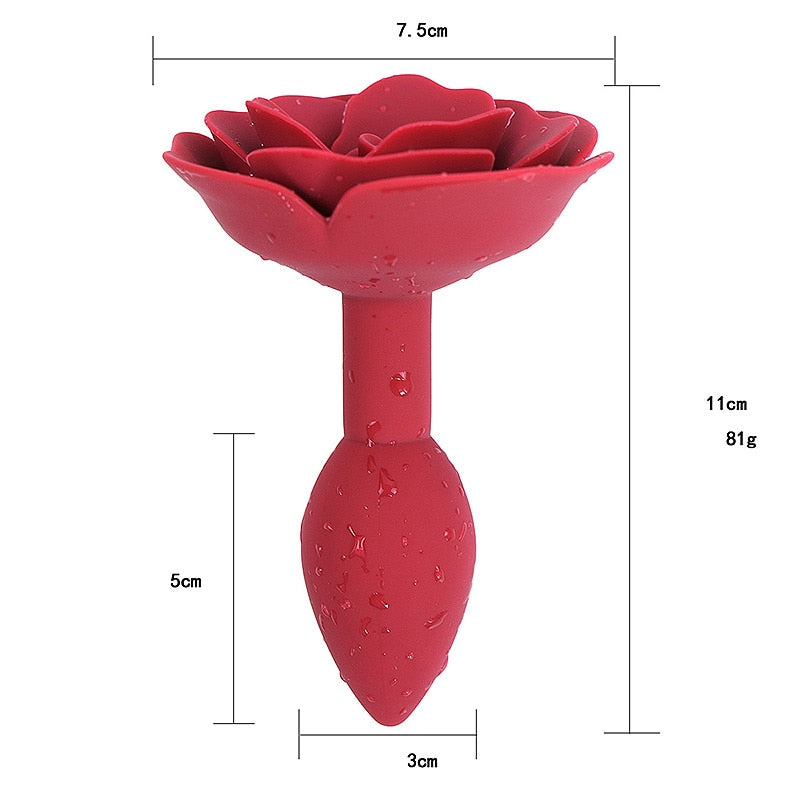Romantic Rose Silicone Butt Plug G-bliss O-maker