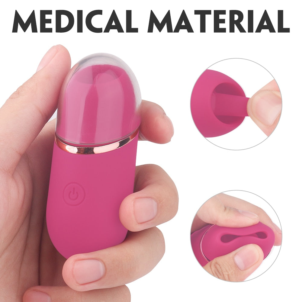 Mini jouet de stimulation du clitoris pour sucer le clitoris et lécher la langue