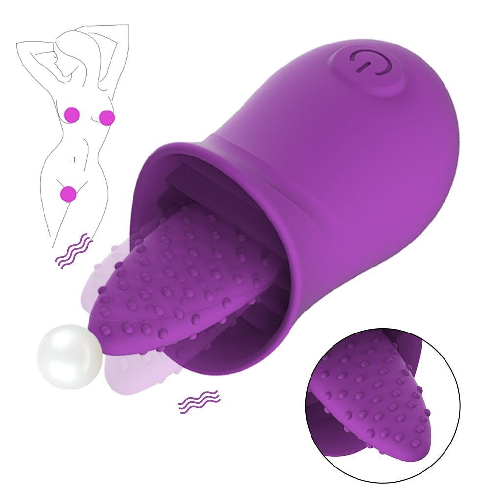 Vibrator mit weicher Zunge und G-Punkt-Stimulation der Klitoris und Nippel-Masturbator für Frauen 