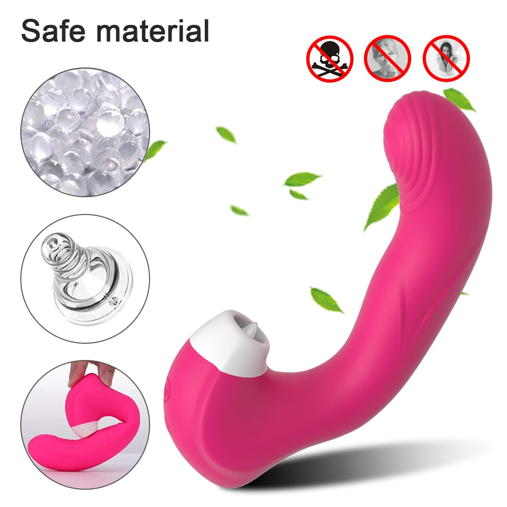 3 in 1 Clitoral Vagina Sucking Licking Vibrator G Spot Clitoris Stimulator G-bliss O-maker Toy