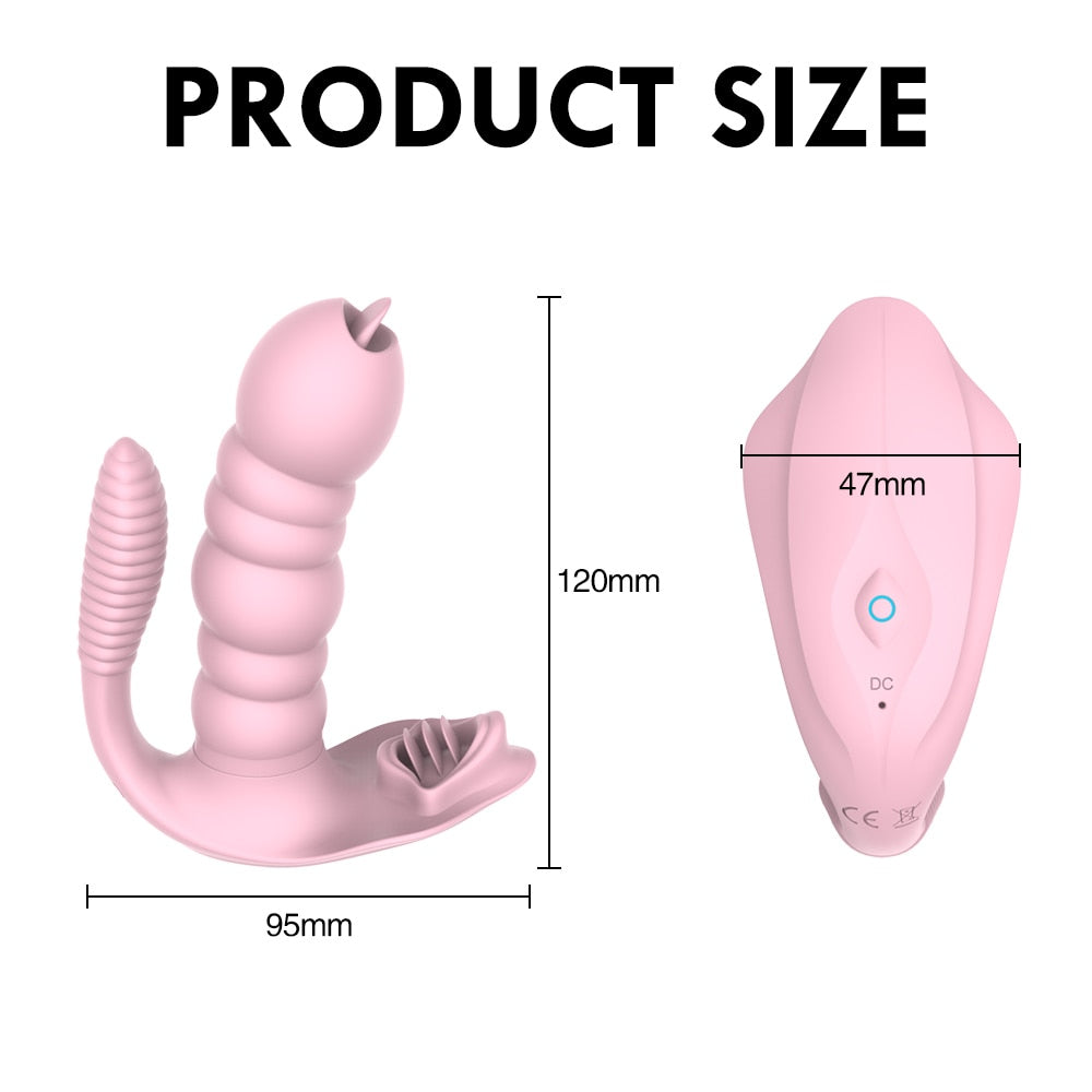 9 Modes Wearable Dildo Butterfly VibratorG-bliss O-maker Toy