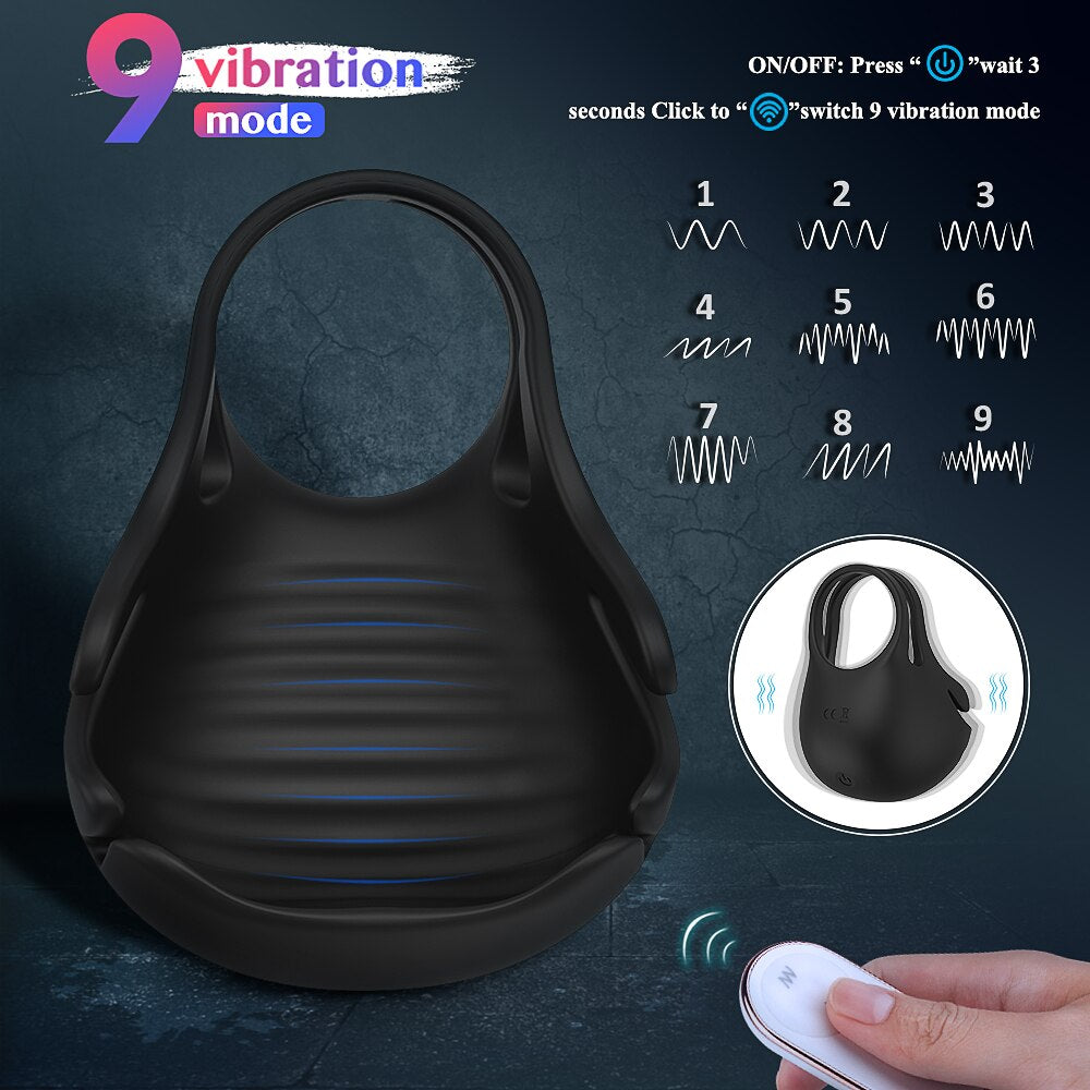 Vibrating Male Chastity Cock Ring Massager