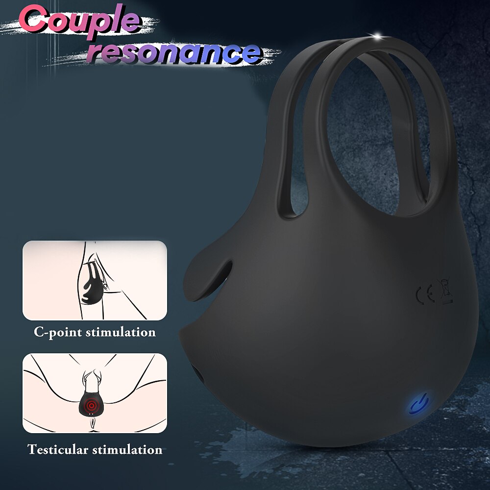 Vibrating Male Chastity Cock Ring Massager