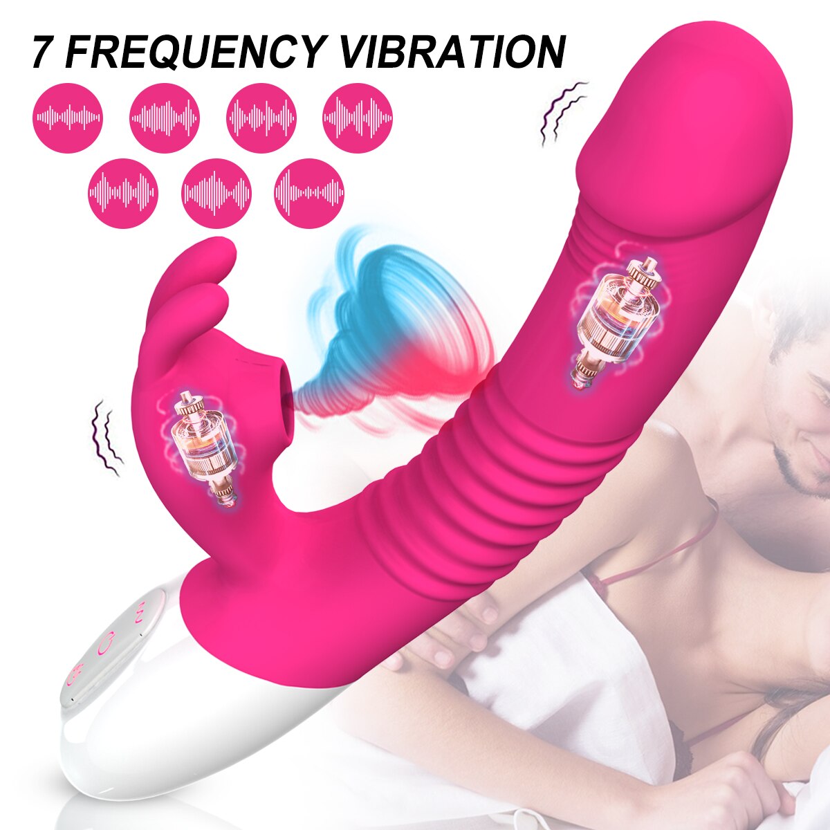Rabbit Vibrator Sucking Vibration Heating G spot Clit Stimulator Dildo BKC Rabbit Vibrator Sucking Vibration Heating G spot Clit Stimulator Dildo BKC