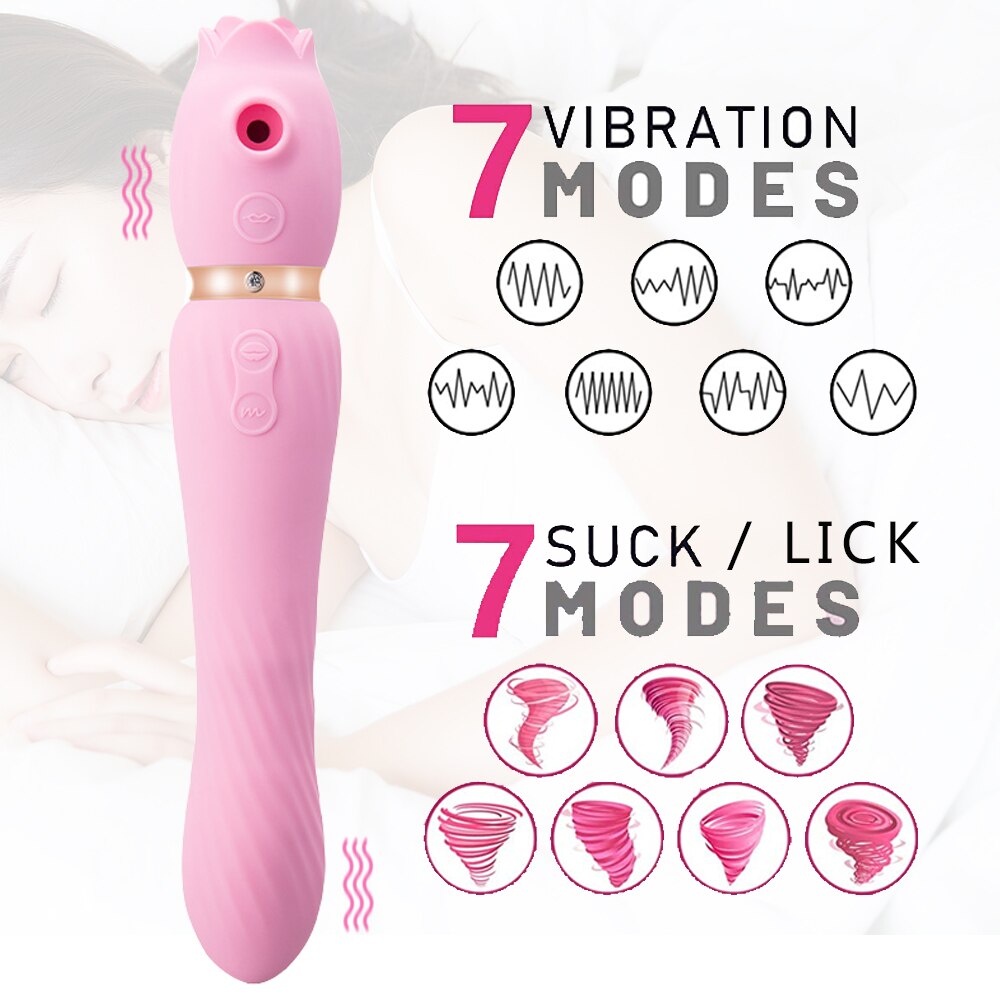 Clitoral Sucking Vibrator Tongue licking Wand Vibrator