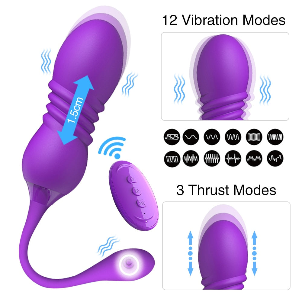 Telescopic Dildo Remote Control Vibrators for Women