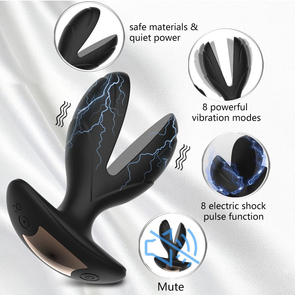 Magischer Analplug mit Elektroschock-Impulsvibrator 