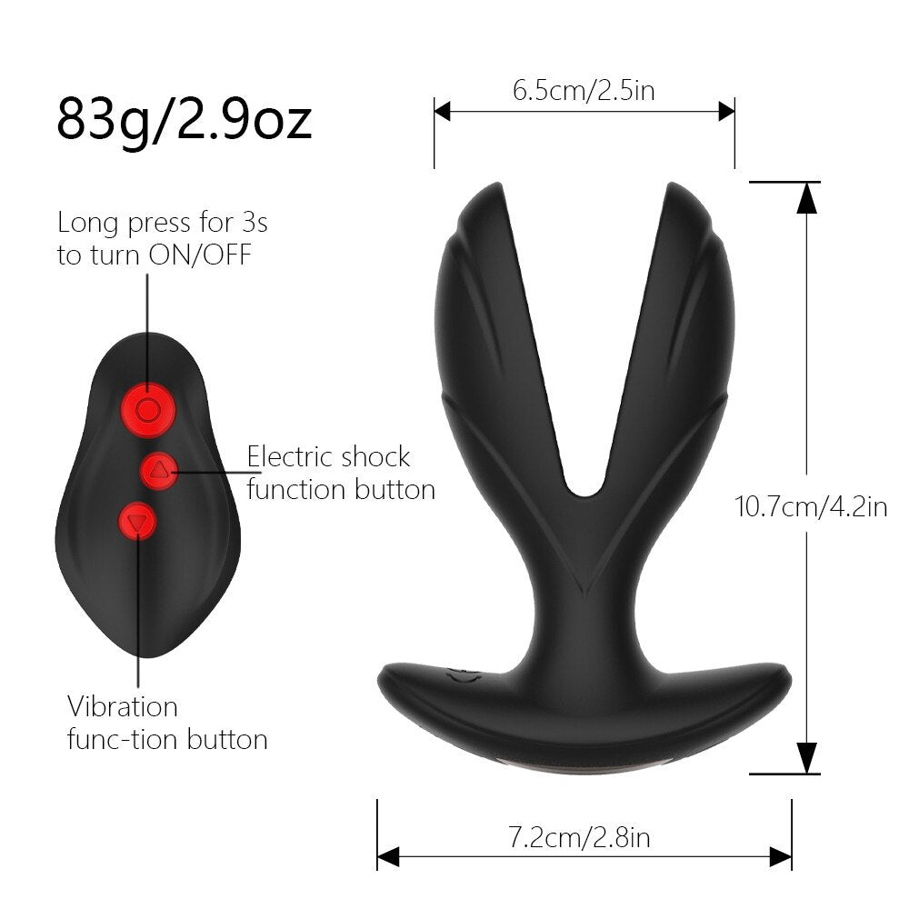 Magic Anal Plug with Electric Shock Pulse Vibrator BKC Magic Anal Plug with Electric Shock Pulse Vibrator BKC