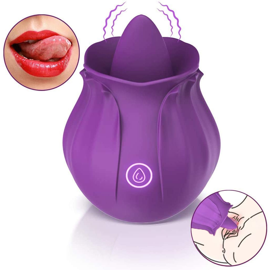 Rose Clitoris Stimulator Nipple Tongue Licking Vibrator G-bliss O-maker